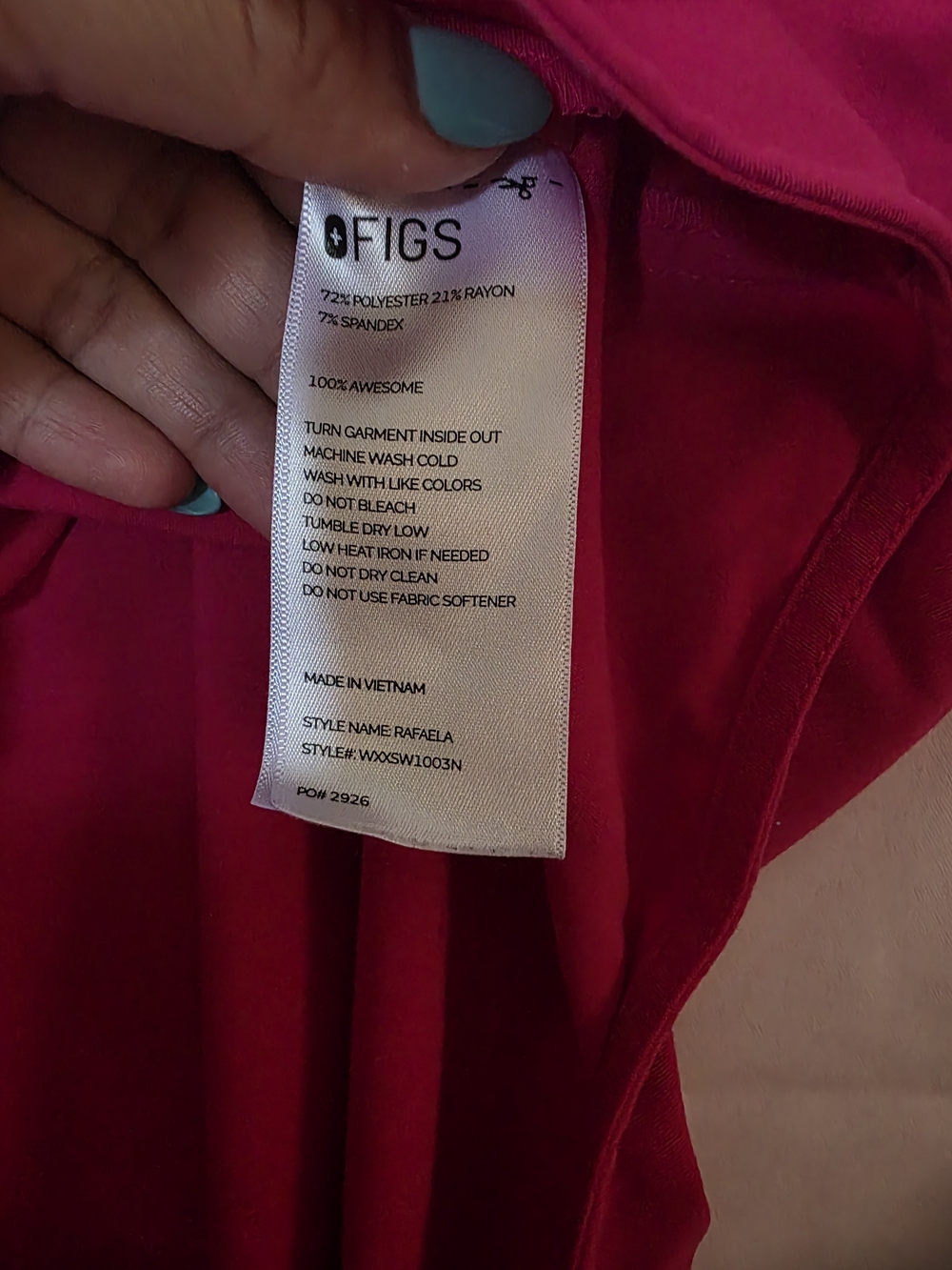 FIGS Sleeveless Scrub Top in Hot Pink - Picture 3 of 4